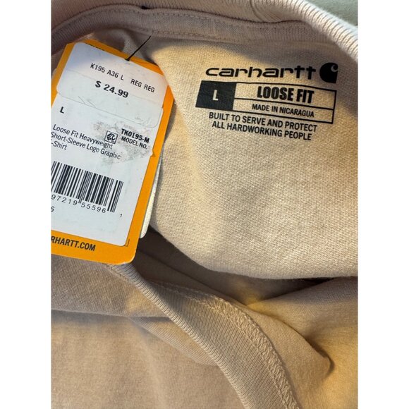 Carhartt Loose Fit Heavyweight Size Large Short Sleeve Logo Graphic NWT $25 - Picture 4 of 8